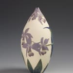 Tiffany Scull, Violet capped Hummingbird & Cattleya Orchid vessel