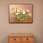 Jo Barrett, Still Life with Garden Roses and Stoneware Pot