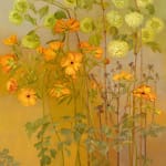 Jo Barrett, Still Life with Garden Roses and Stoneware Pot