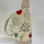 Laurance Simon, Small Black & Yellow Jug with Robin Handle