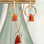 Egyptian, Carnelian Falcon Pendant Earrings, Egyptian, Middle Kingdom, circa 2030-1650 BC