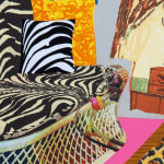 Mickalene Thomas, Interior: Zebra with Two Chairs and Funky Fur, 2014
