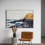 In situ view of Liam Waldie's oil on canvas painting 'Cave at Flinders Blowhole', available to view at the kellilundberg.art stockroom.