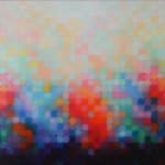 Matthew Johnson's abstract oil on canvas painting 'Luminance I' as featured in his solo exhibition of selected works at the kellilundberg.art gallery on the Mornington Peninsula.