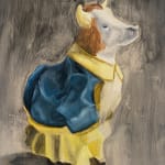 Grace Murphy's oil on board painting 'Dressed Cow', available to view in the stockroom of kellilundberg.art.
