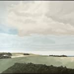 Framed view of Neil William's oil on linen painting 'Into the Distance', as featured in his solo exhibition 'Distance' at kellilundberg.art.