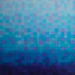 Matthew Johnson’s abstract oil on canvas painting ‘ Marine Dusk Descent’, available to view in the kellilundber.art stockroom.