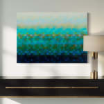 Matthew Johnson's oil on linen painting 'Estuarine [flow]' in situ.