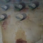 Thornton Walker's watercolour 'Grid (Chinese Bowls I)', as featured in the Illsley Collection exhibition at kellilundberg.art.