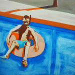 Alex Slattery's oil on linen painting 'Float', available to view in the kellilundberg.art stockroom.