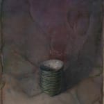 Thornton Walker's watercolour 'Seven Stacked Bowls', as featured in the Illsley Collection exhibition at kellilundberg.art.