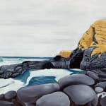 Liam Waldie's oil on canvas painting 'Cave at Flinders Blowhole', available to view at the kellilundberg.art stockroom.