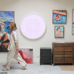 Max Patté's light installation 'Night Lotus' on display in the kellilundberg.art stockroom.