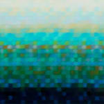 Matthew Johnson's oil on linen painting 'Estuarine [flow]' as featured in kellilundberg.art's inaugural exhibition, Maiden Voyage.