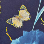 Julia Whitney Barnes, Cyanotype Painting (Roses, Snowdrops, Pollinators, etc.), 2021