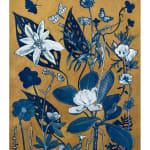 Julia Whitney Barnes, Cyanotype Painting (Roses, Snowdrops, Pollinators, etc.), 2021