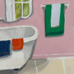 Polly Shindler, Pink Bathroom with Clawfoot Tub, 2020