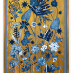 Julia Whitney Barnes, Cyanotype Painting (Roses, Snowdrops, Pollinators, etc.), 2021
