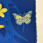Julia Whitney Barnes, Cyanotype Painting (Roses, Snowdrops, Pollinators, etc.), 2021