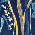 Julia Whitney Barnes, Cyanotype Painting (Roses, Snowdrops, Pollinators, etc.), 2021