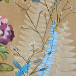 Julia Whitney Barnes, Cyanotype Painting (Roses, Snowdrops, Pollinators, etc.), 2021