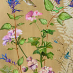 Julia Whitney Barnes, Cyanotype Painting (Roses, Snowdrops, Pollinators, etc.), 2021