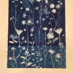 Julia Whitney Barnes, Cyanotype Painting (Tulips, Daffodils, Crocus, Pollinators, etc.), 2021