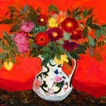 Ann Oram Late Summer Flowers on Red