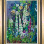 Ann Oram, A bunch of Tulips on Pink and Blue, 2025