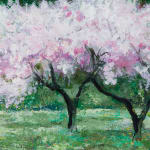 Ann Oram, Three Blossom Trees in an Orchard