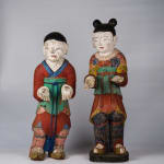 Unknown, Joseon Dynasty (1392–1897), Pair of Buddhist Attendant Boys (Dong-ja), late 17th to early 18th Century