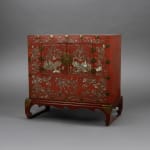 Unknown, Joseon Dynasty (1392–1897), Red Lacquer Chest Inlaid with Mother-of-Pearl, 19th century