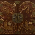 Unknown, Korean Empire (1897–1915), Red Lacquer Safe Cabinet Inlaid with Mother-of-Pearl , Shagreen and Brass Wire, Late 19th - early...
