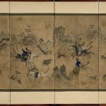 Unknown, Joseon Dynasty (1392–1897), "Hunting Manchurians" Folding Screen, 19th century