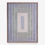 ndigo and Juniper I, 2023, Hand-woven linen, natural dyes, acrylic paint, solid walnut frame
