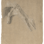 Detailed anatomical study of a hand in pencil by Jacques-Laurent Agasse, highlighting muscles and tendons, by Jacques-Laurent Agasse.