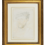 A drawing realized by French artist from the 16 century, Jean Brotin, depicting a Portrait of a man.