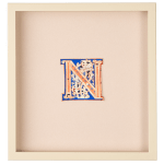 Colorful illuminated iniaitl N from an Atlantic Bible realized in Tuscany c. 1175.