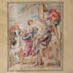 a watercolor by Leonaert Bramer depicting a religious scene