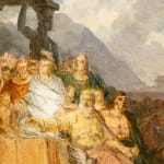 an old master painting by Swiss artist Jean-Pierre Saint-Ours depicting the Greec scene of the Olympic games