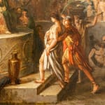 an old master painting by Swiss artist Jean-Pierre Saint-Ours depicting the Greec scene of the Olympic games