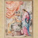 a watercolor by Leonaert Bramer depicting a religious scene