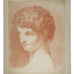 Portrait drawing of a young person with curly hair, by Carle van Loo.