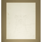 Architectural sketch of a monument with detailed annotations by Jean-Pierre Saint-Ours.