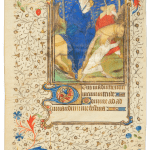 The Rohan Master: one illuminated miniature painting, from a medieval Book of Hours, depicting the Flight into Egypt