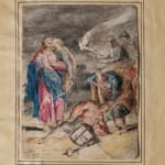 a watercolor by Leonaert Bramer depicting a religious scene