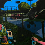 Campbell-Lynn McLean, On Hissing Lawn, oin on canvas, 36 x 72in