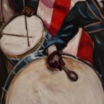 Stephen Towns, The Parade, 2021, Acrylic, oil, metal leaf, copper leaf on panel, 48 x 60 in