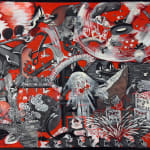 Tae Hwang, First Strike, oil on canvas, 52 x 130 in