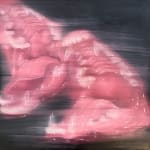 Jen DeLuna, On edge, oil on canvas 24x24 - detail